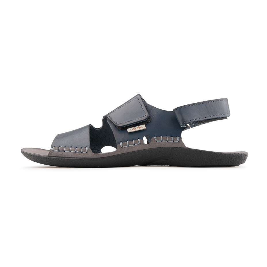 Sandales Vincent en cuir foncé pour hommes, bleu
