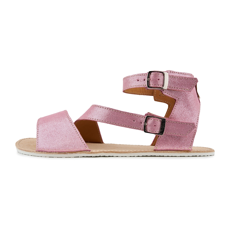 Sandales en cuir pieds nus pour femmes Imogen, rose