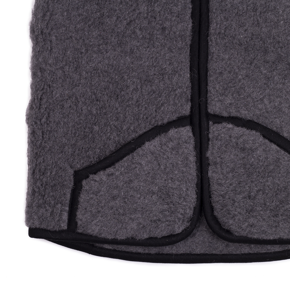 Gilet en laine Mérinos à capuche gris foncé