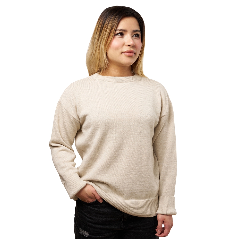 Pull fin Laine en laine pour femmes, naturelle