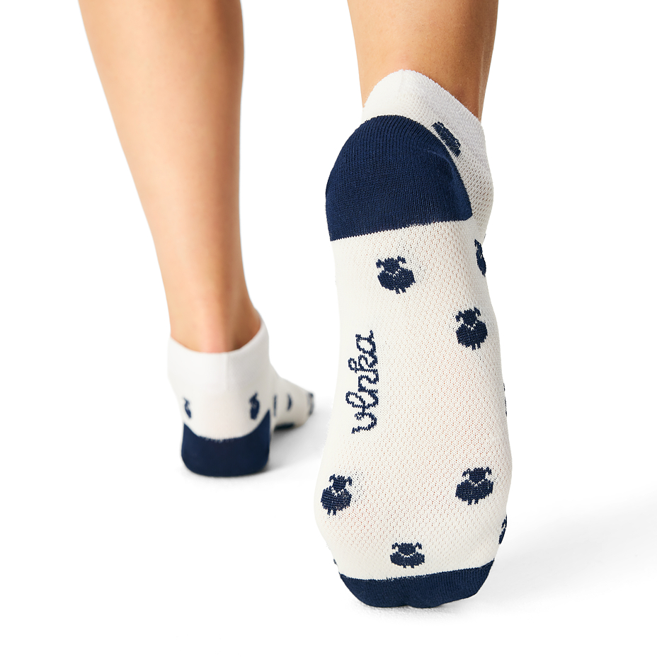 Chaussettes d’été Merino mouton bas bleu