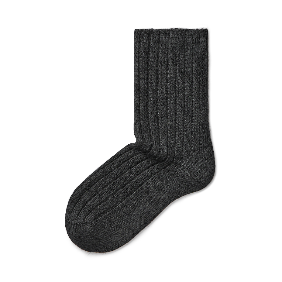 Chaussettes en laine de mouton Merino avec ourlet médical noir