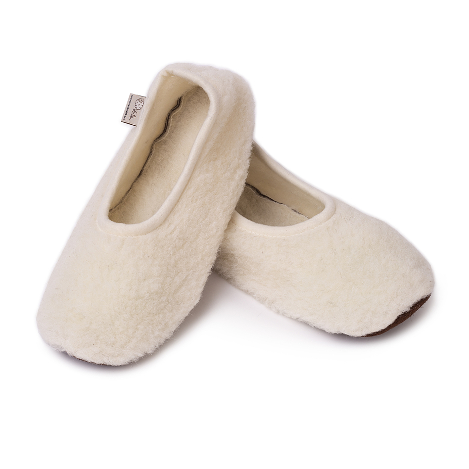 Ballerines en laine, naturelle