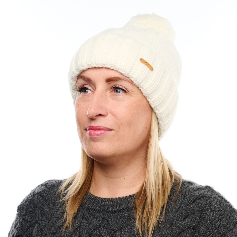 Bonnet en laine Vlnka V03 blanc