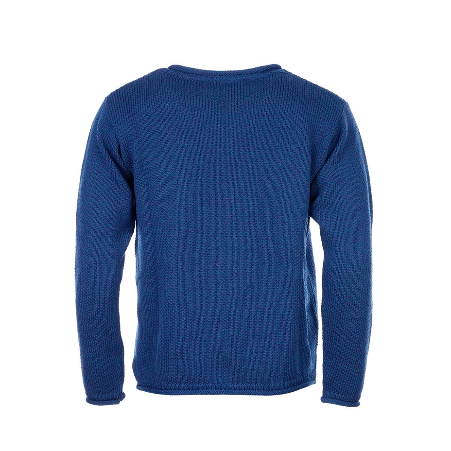 Pull en laine mérinos pour hommes, bleu foncé