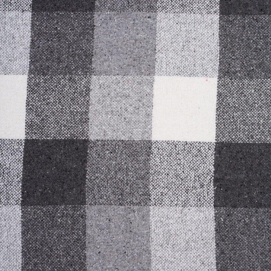 Plaid en laine de mouton Woolee à carreaux, marron
