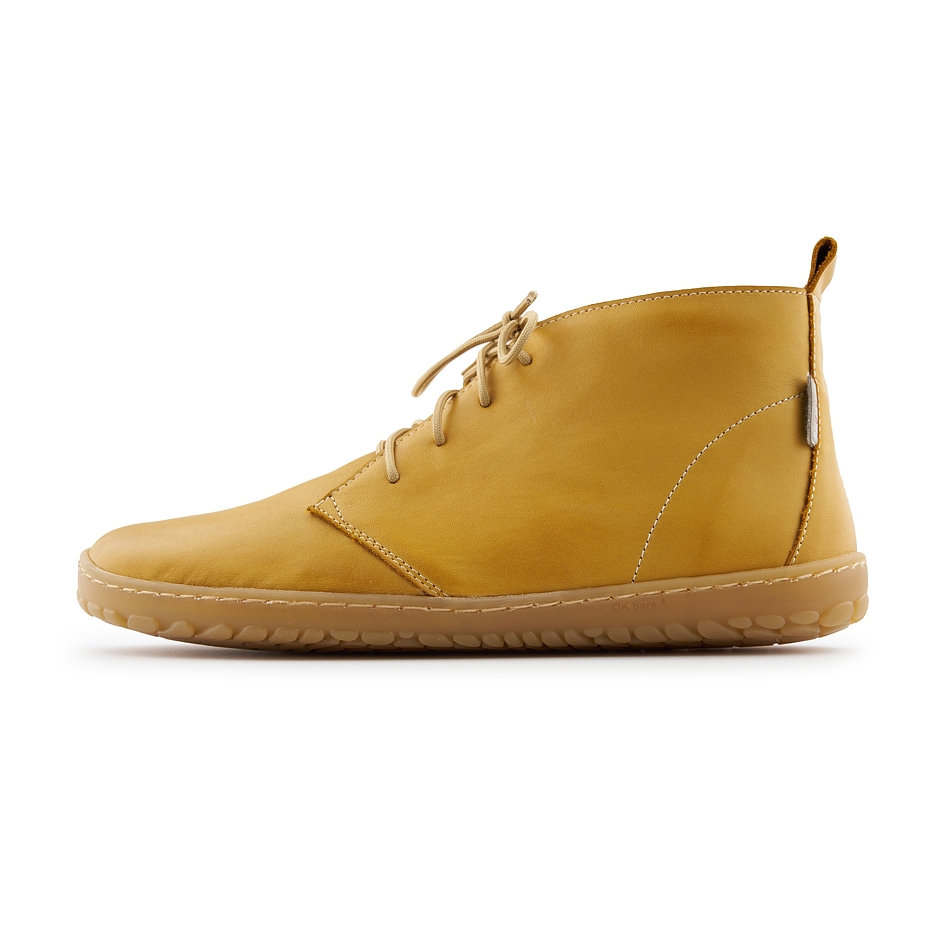 Chaussures barefoot en cuir pour femmes Otilie, jaunes