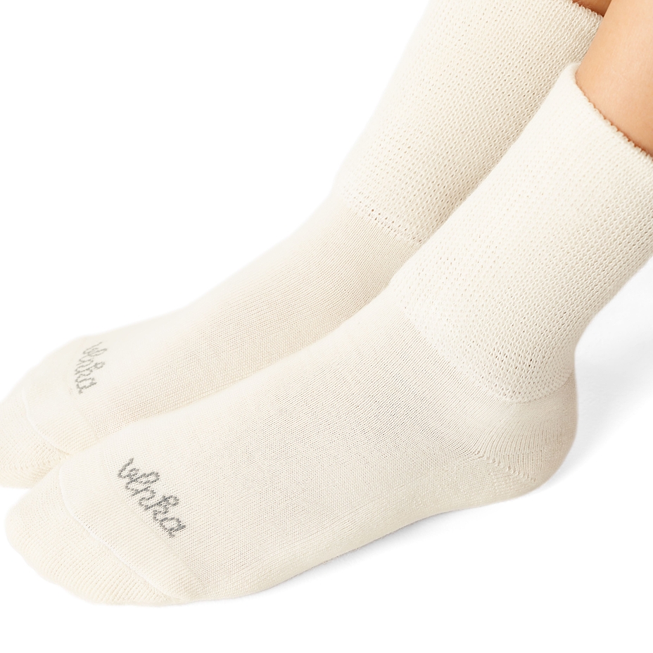 2 paires chaussettes sibériennes en Merino blanches