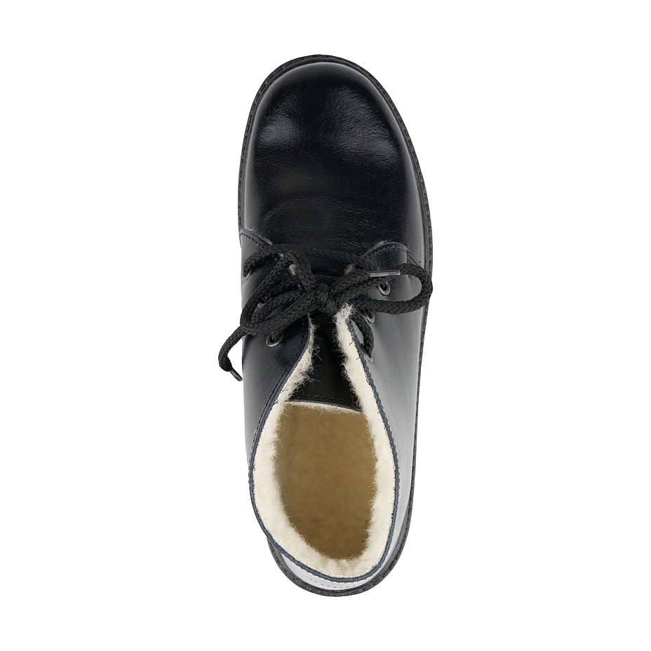 Bottes d'hiver en cuir pour hommes avec laine de mouton Radan, noir
