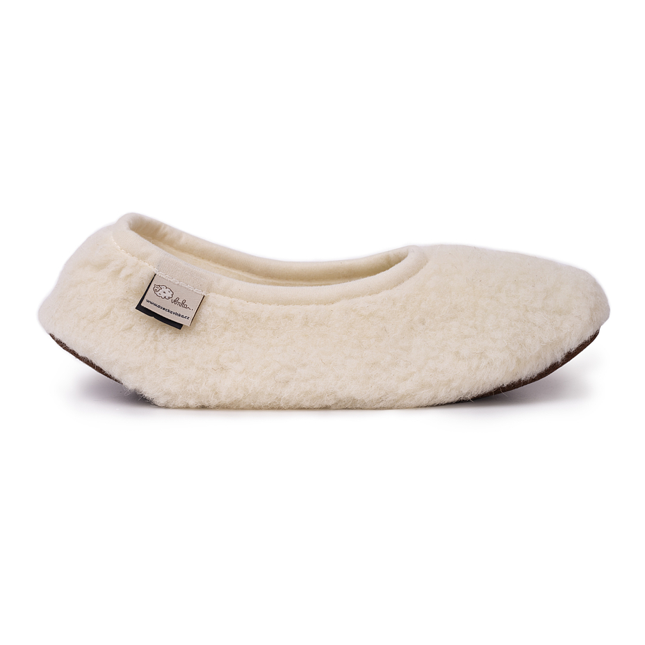 Ballerines en laine, naturelle