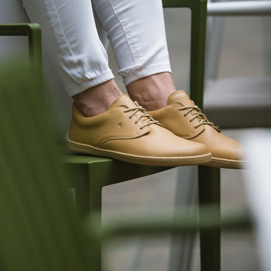 Baskets en cuir pieds nus Cityscape, brun
