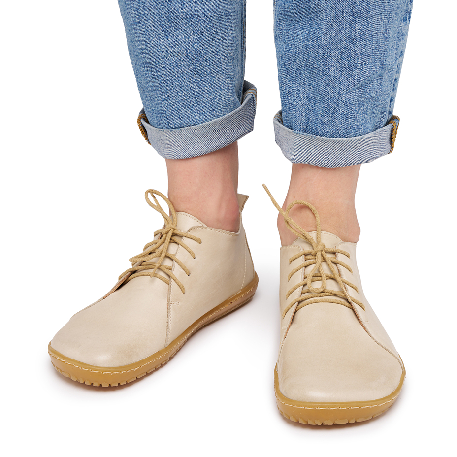 Chaussures barefoot en cuir pour femmes Olivia, beige