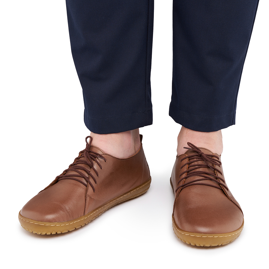 Chaussures barefoot en cuir pour hommes Oleg, marron