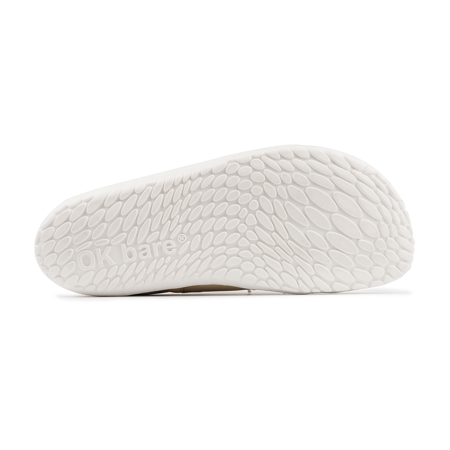 Tennis barefoot Sacha en cuir, beiges