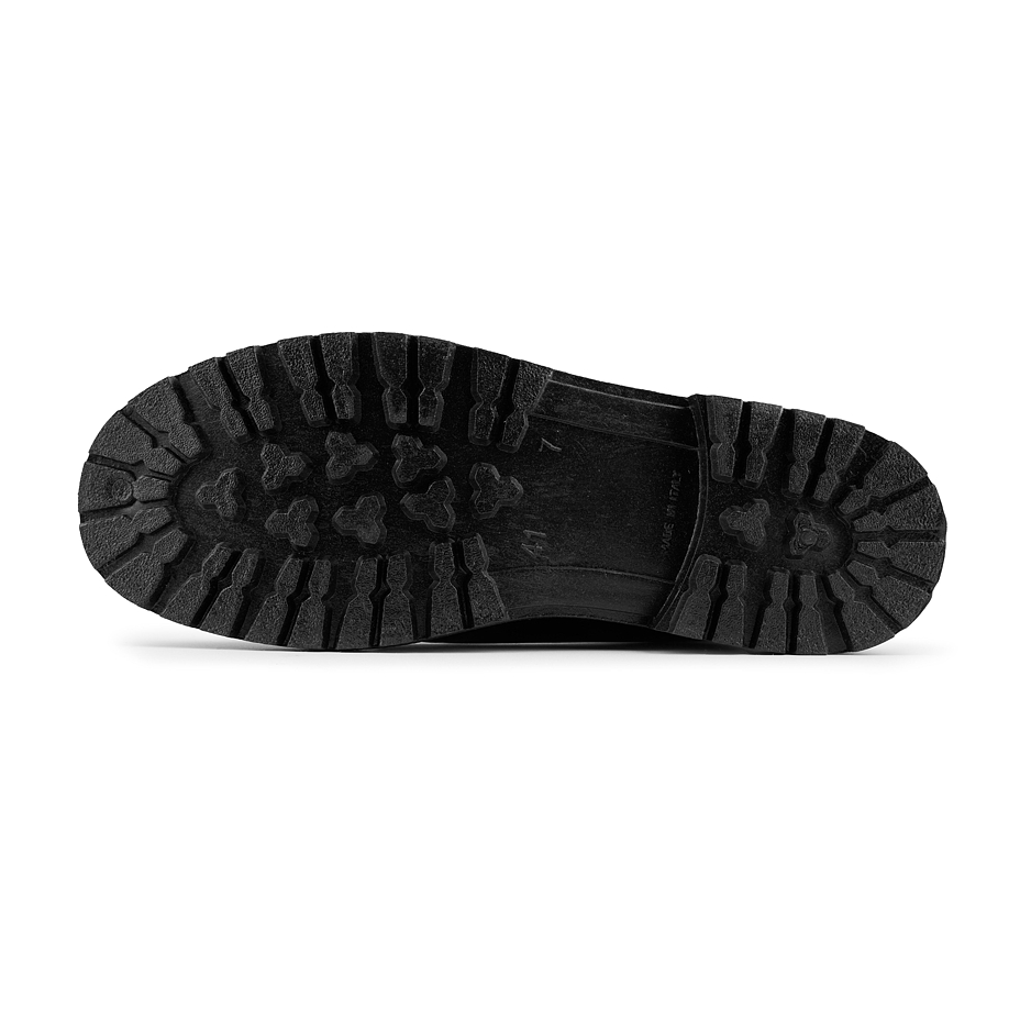 Bottes d'hiver en cuir pour hommes avec laine de mouton Radan, noir
