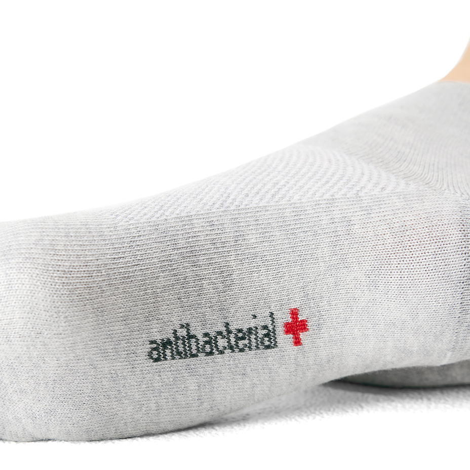 Chaussettes en coton antibactérien avec argent, gris