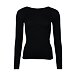 T-shirt à manches longues en modal et cachemire pour femmes, noir