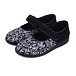 Ballerines en tissu pour femmes fleur, noir