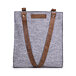 Sac à main en feutre avec poignées en cuir gris