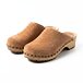 Sabots anatomiques en cuir pour femmes avec rivets, marron