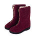 Chaussures chaudes en laine de mouton avec fermeture éclair pour femmes, rouge