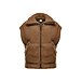 Gilet zippé en laine avec col, marron foncé